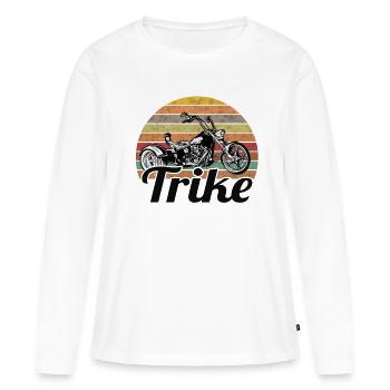 Trike Vintage Retro Biker Triker Trikefahrer - Frauen Premium Bio Langarmshirt - Weiß - Vorne - Julia (174cm)