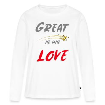 Jésus Jésus Jésus chrétien chrétien chrétien chrétien - T-shirt manches longues Premium bio Femme - blanc - Devant - Julia (174cm)