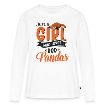 Just a girl who loves red pandas Red panda - Women's Premium Organic Long Sleeve Shirt - white - Front - Julia (174cm)