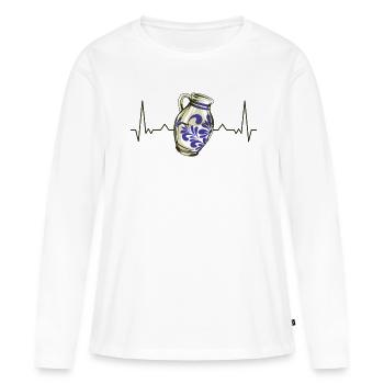 Vin de pomme Bembel Heartbeat Ãppelwoi Äppler Gesche - T-shirt manches longues Premium bio Femme - blanc - Devant - Julia (174cm)