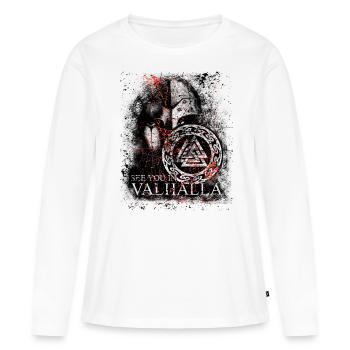 viking Rendez-vous à Valhalla - T-shirt manches longues Premium bio Femme - blanc - Devant - Julia (174cm)