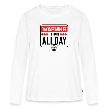 Snus non-fumeurs Nicotine Anti-tabac - T-shirt manches longues Premium bio Femme - blanc - Devant - Julia (174cm)