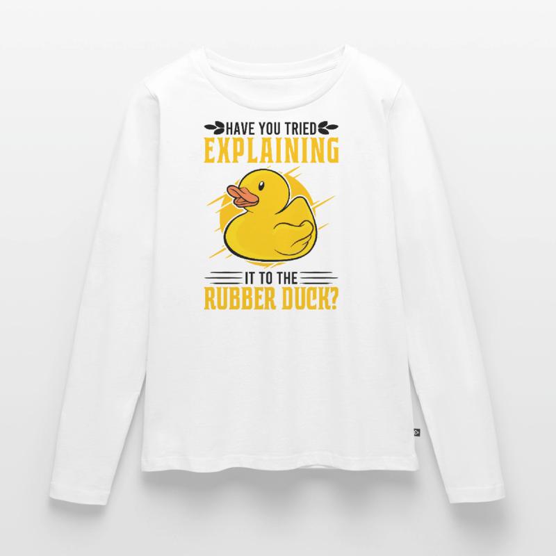 Developer Programmer Programming Duck Frauen Premium Bio Langarmshirt