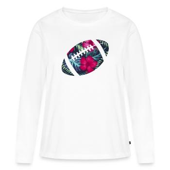 tropical rugby - T-shirt manches longues Premium bio Femme - blanc - Devant - Julia (174cm)