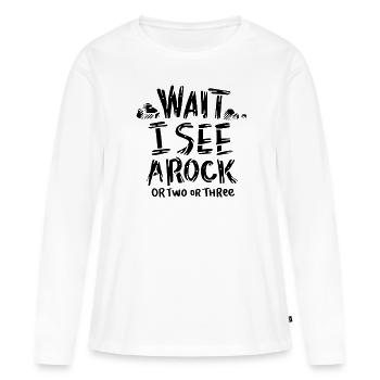 Wait I See A Rock - Frauen Premium Bio Langarmshirt - Weiß - Vorne - Julia (174cm)