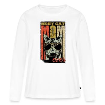 Best cat mom ever. Cat mom. Cat gift - Women's Premium Organic Long Sleeve Shirt - white - Front - Julia (174cm)
