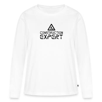 Chantier de construction ExpertE ouvriers du bâtiment construction travaux de construction - T-shirt manches longues Premium bio Femme - blanc - Devant - Julia (174cm)