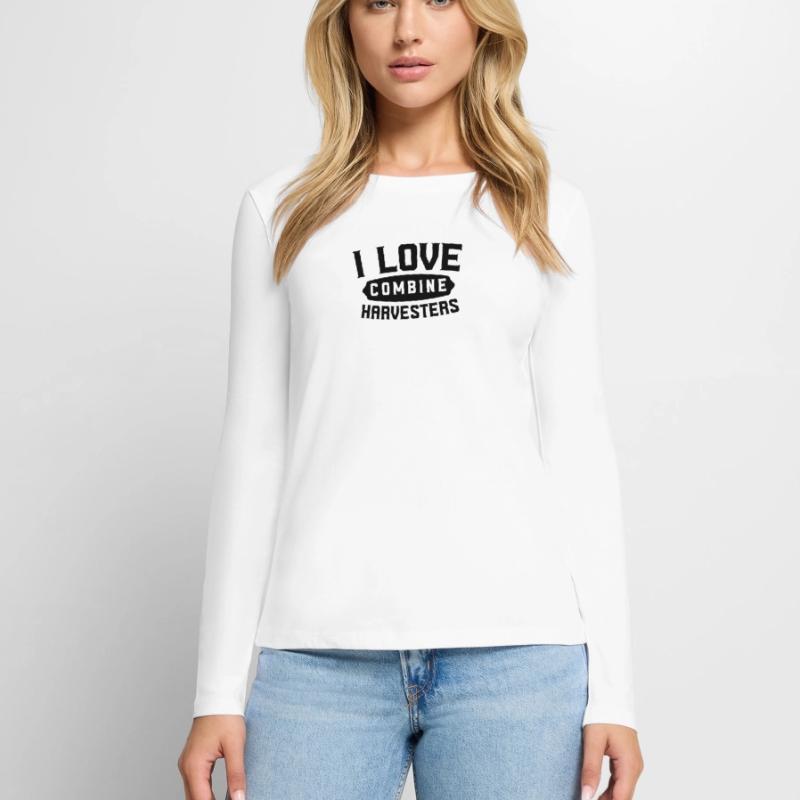 J’aime la moissonneuse-batteuse chauffeur de moissonneuse-batteuse T-shirt manches longues Premium bio Femme