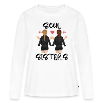 Sœurs de l’âme - T-shirt manches longues Premium bio Femme - blanc - Devant - Julia (174cm)
