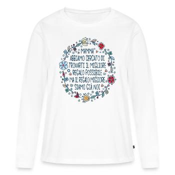 Donna Festa Della mamma Migliore Del Mondo - T-shirt manches longues Premium bio Femme - blanc - Devant - Julia (174cm)