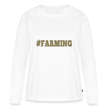 Agriculture Agriculture Paysan - T-shirt manches longues Premium bio Femme - blanc - Devant - Julia (174cm)