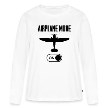 Flugzeug-Modus - Frauen Premium Bio Langarmshirt - Weiß - Vorne - Julia (174cm)