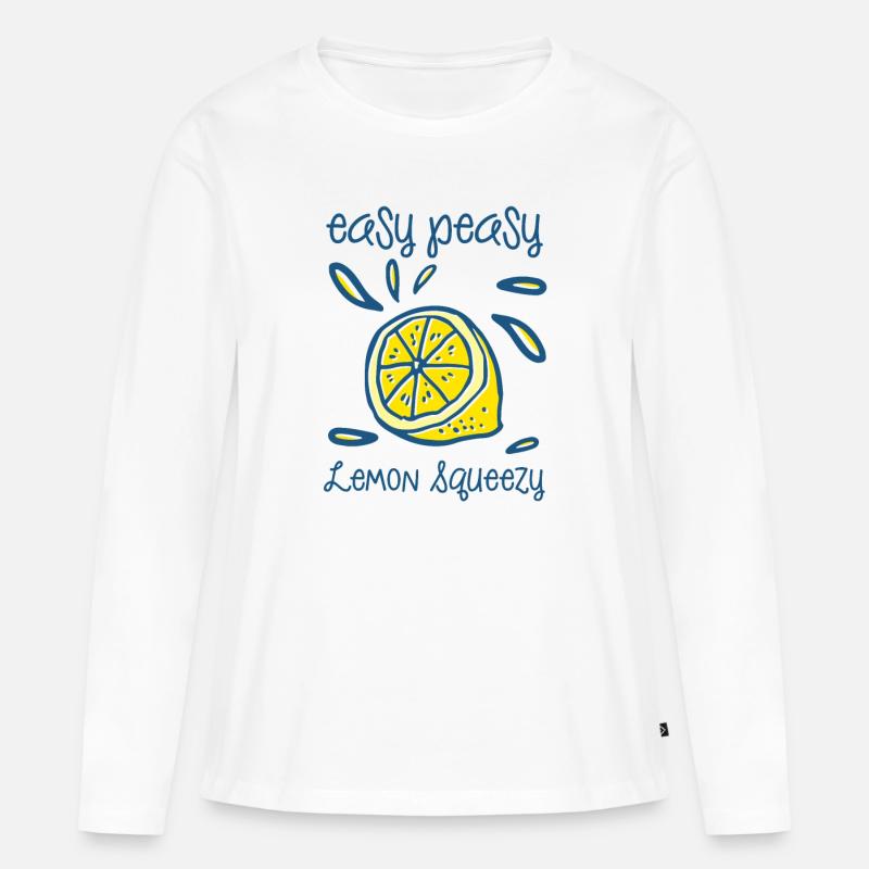 Easy Peasy Lemon Squeezy - Frauen Premium Bio Langarmshirt - Weiß