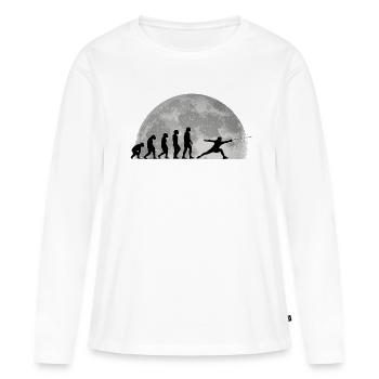 Fechten Evolution Mond Fechter Sportfechter - Frauen Premium Bio Langarmshirt - Weiß - Vorne - Julia (174cm)