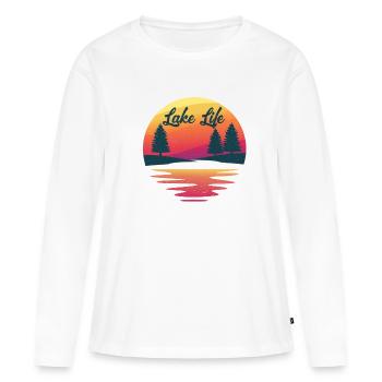 Leben Am See - Frauen Premium Bio Langarmshirt - Weiß - Vorne - Julia (174cm)