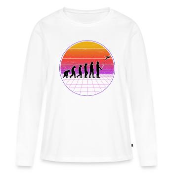 Modèle réduit d'avion Modellflieger Evolution - T-shirt manches longues Premium bio Femme - blanc - Devant - Julia (174cm)