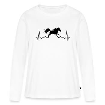 Friesenpferd Reiterin Friese Pferd - Frauen Premium Bio Langarmshirt - Weiß - Vorne - Julia (174cm)