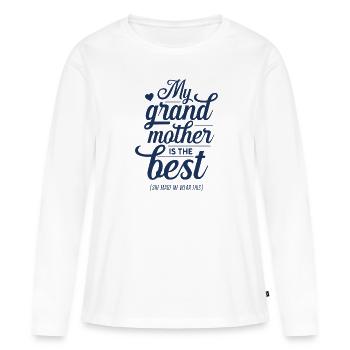 Ma grand-mère est la grand-mère grand-mère - T-shirt manches longues Premium bio Femme - blanc - Devant - Julia (174cm)