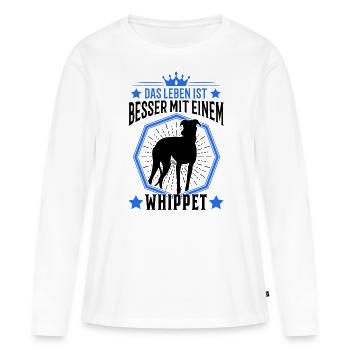 Whippet Hund Spruch Windhund Sighthound - Frauen Premium Bio Langarmshirt - Weiß - Vorne - Julia (174cm)