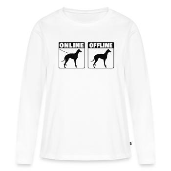 Whippet Hund Online Windhund Sighthound - Frauen Premium Bio Langarmshirt - Weiß - Vorne - Julia (174cm)