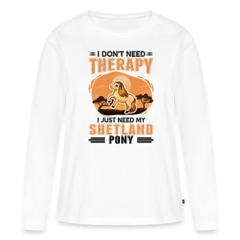 Shetland Poney Poney Shetty Poney Poney poney shetland - T-shirt manches longues Premium bio Femme - blanc - Devant - Julia (174cm)