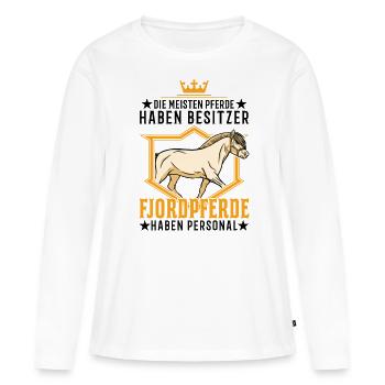 Fjordpferd Personal Norweger Fjord Pferd - Frauen Premium Bio Langarmshirt - Weiß - Vorne - Julia (174cm)