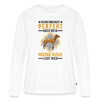 Magyar Vizsla Drahthaar Vizsla - Frauen Premium Bio Langarmshirt - Weiß - Vorne - Julia (174cm)