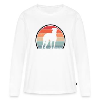 Whippet Retro Windhund Vintage Sighthound - Frauen Premium Bio Langarmshirt - Weiß - Vorne - Julia (174cm)