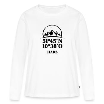 Harz Koordinaten - Frauen Premium Bio Langarmshirt - Weiß - Vorne - Julia (174cm)