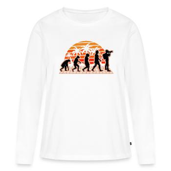 Fotograf Evolution Sunset Kamera Fotojournalist - Frauen Premium Bio Langarmshirt - Weiß - Vorne - Julia (174cm)