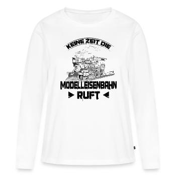 Modelleisenbahn - Frauen Premium Bio Langarmshirt - Weiß - Vorne - Julia (174cm)