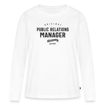 Public Relations Manager Lustige Berufsbezeichnung - Frauen Premium Bio Langarmshirt - Weiß - Vorne - Julia (174cm)