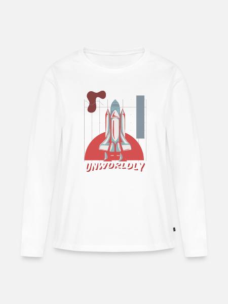 Weltfremd Spacerocket - Frauen Premium Bio Langarmshirt - Weiß