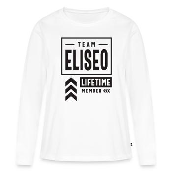 Team Eliseo Lifetime Member Personalized Name - Women's Premium Organic Long Sleeve Shirt - white - Front - Julia (174cm)