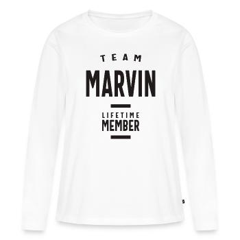 Team Marvin Lifetime Mitglied - Frauen Premium Bio Langarmshirt - Weiß - Vorne - Julia (174cm)