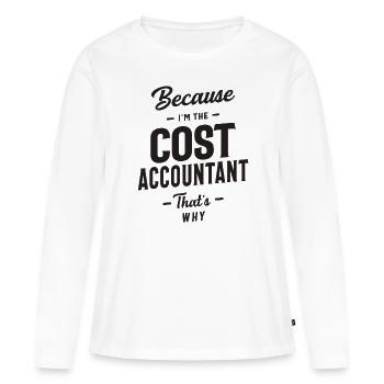 Coût Comptable Titre du poste Profession - T-shirt manches longues Premium bio Femme - blanc - Devant - Julia (174cm)