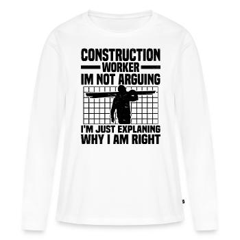 Chantier - T-shirt manches longues Premium bio Femme - blanc - Devant - Julia (174cm)