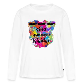 Bunt,Bunt, Bunt - Frauen Premium Bio Langarmshirt - Weiß - Vorne - Julia (174cm)