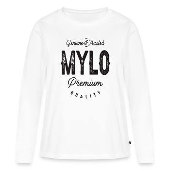 Genuine Mylo Funny Personalized Name - Women's Premium Organic Long Sleeve Shirt - white - Front - Julia (174cm)