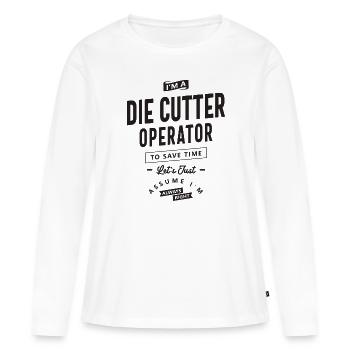 Die Cutter Operator - Women's Premium Organic Long Sleeve Shirt - white - Front - Julia (174cm)