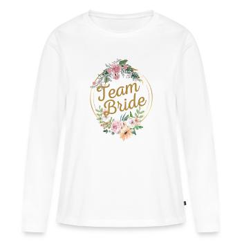 Team Bride, jga, enterrement de vie de garçon - T-shirt manches longues Premium bio Femme - blanc - Devant - Julia (174cm)