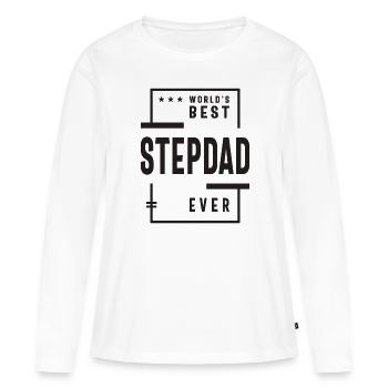World's Best Step Dad Ever - Dad Grandpa Funny - Women's Premium Organic Long Sleeve Shirt - white - Front - Julia (174cm)