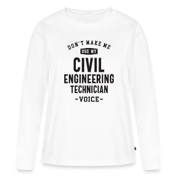 Civil Eng Tech Stimme - Frauen Premium Bio Langarmshirt - Weiß - Vorne - Julia (174cm)