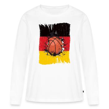 Basketball Team Deutschlandfahne Deutschlandflagge - Frauen Premium Bio Langarmshirt - Weiß - Vorne - Julia (174cm)
