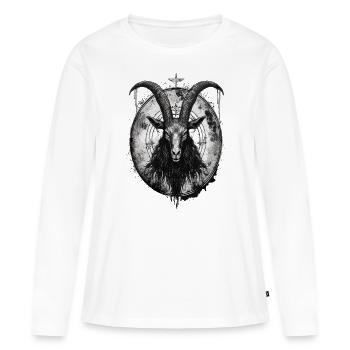 Sorcières gothiques Baphomet Rituel de sorcellerie Sombre - T-shirt manches longues Premium bio Femme - blanc - Devant - Julia (174cm)