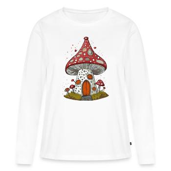 Maison champignon imaginative - T-shirt manches longues Premium bio Femme - blanc - Devant - Julia (174cm)