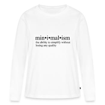 Minimalisme - T-shirt manches longues Premium bio Femme - blanc - Devant - Julia (174cm)