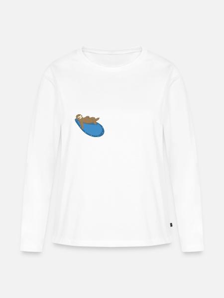 Boulder Design kletterndes Faultier - Frauen Premium Bio Langarmshirt - Weiß