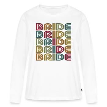 Retro Braut Matching Paar Verlobung Hochzeit - Frauen Premium Bio Langarmshirt - Weiß - Vorne - Julia (174cm)