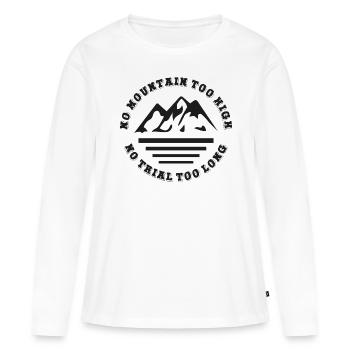 Pas de montagne trop haute, pas trop longue - T-shirt manches longues Premium bio Femme - blanc - Devant - Julia (174cm)